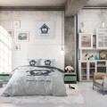 Lenjerie de pat dubla Home is with you Grey, Dreamhouse, 3 piese, 100% bumbac