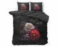 Lenjerie de pat pentru doua persoane Elegant Flower Black, Sleeptime, Cotton Blended
