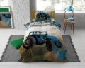 Lenjerie de pat pentru o persoana, Tractor Life Blue, Dreamhouse, 2 piese, 100% bumbac